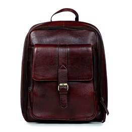 leather tan backpack || unisex travel bag