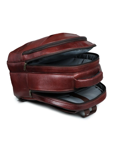 Leather Tan Backpack || Unisex Travel Bag-2
