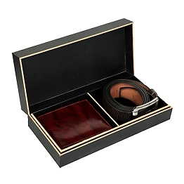 CHARMSHILP - Genuine Leather Gift Hamper for Men's | Brown Wallet and Brown Belt Men's Combo Gift Set (ULG2COM02)