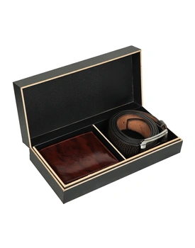CHARMSHILP - Genuine Leather Gift Hamper for Men's | Brown Wallet and Brown Belt Men's Combo Gift Set (ULG2COM02)