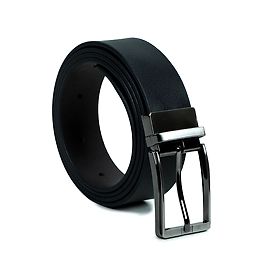 CHARMSHILP Genuine Leather Belt For Men Formal/ Branded, Black