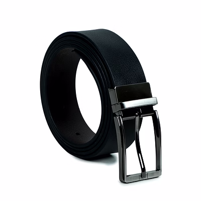 charmshilp genuine leather belt for men formal/ branded, black