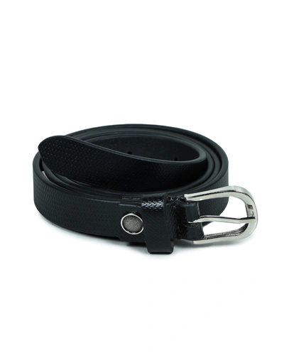 Genuine Leather Slim Belt-40-Black-1