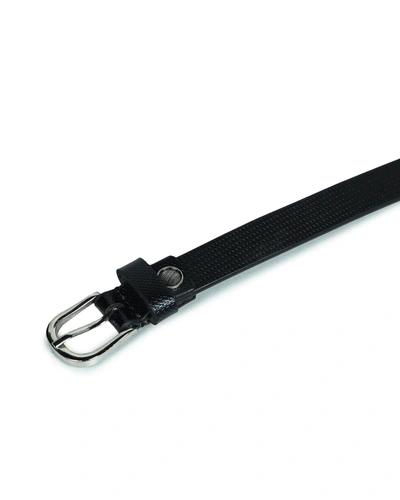 Genuine Leather Slim Belt-34-Black-3