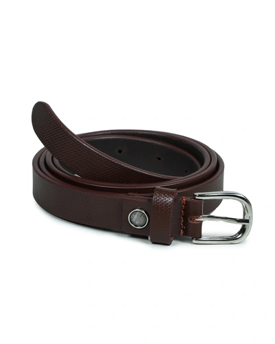 Genuine Leather Slim Belt-36-Brown-1