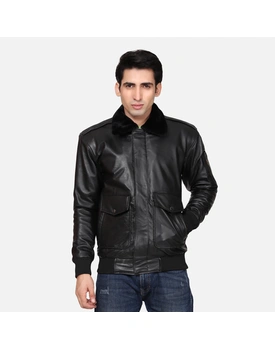 Vikram Bomber Jacket with Detachable Hood | Black