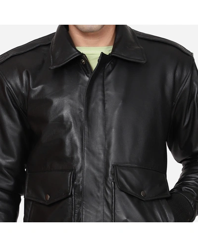 Vikram Bomber Jacket with Detachable Hood | Black-S-9