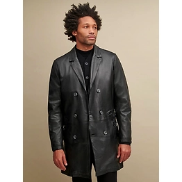 Skyfall leather Trench Coat