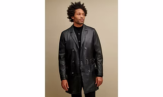 Skyfall leather Trench Coat