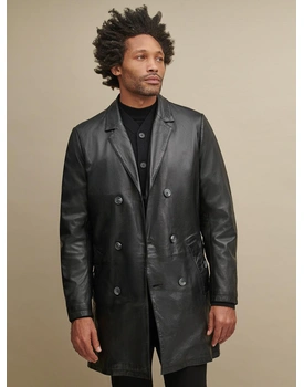 Skyfall leather Trench Coat