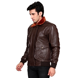 Vikram Bomber Jacket with Detachable Hood | Brown