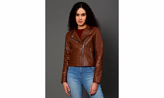 Women's Biker Jacket Brown