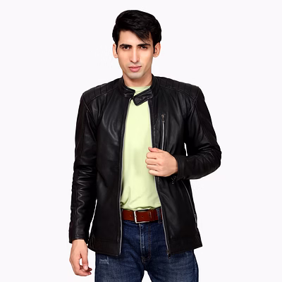 winter breaker standing chain jacket black