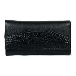 Venezuela Croc Black Clutch
