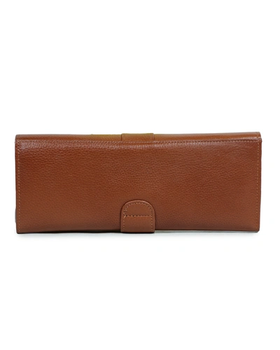 Viscose Magnetic Tan Ladies Clutch By Charmshilp-3