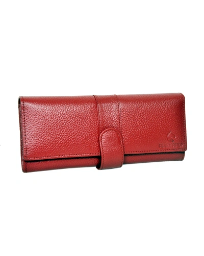 Viscose Red Magnetic Ladies Clutch-1