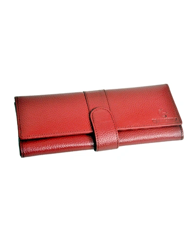Viscose Red Magnetic Ladies Clutch-3