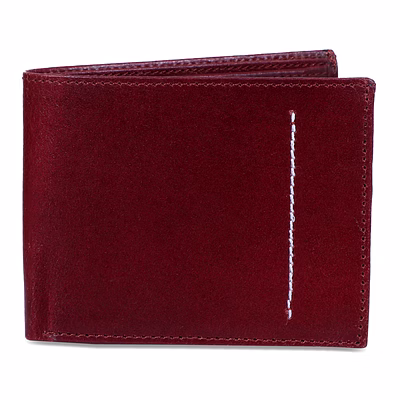charmshilp || genuine leather men's personalized wallet "wine red"..