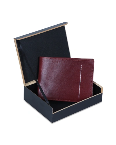 Charmshilp || Genuine Leather Men's Personalized Wallet &quot;Wine Red&quot;..-10