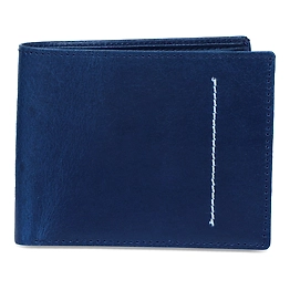 Charmshilp || Genuine Leather Men's Personalized Wallet "Blue"