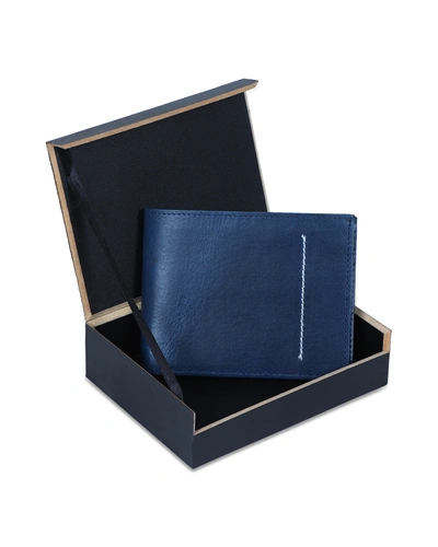 Charmshilp || Genuine Leather Men's Personalized Wallet &quot;Blue&quot;-4