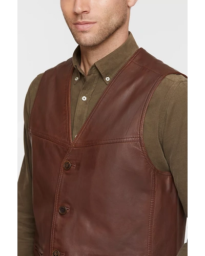 Charmshilp||Men's Leather Waist Coat...-XL-1