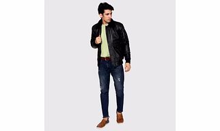 Vikram Bomber Jacket with Detachable Hood | Black