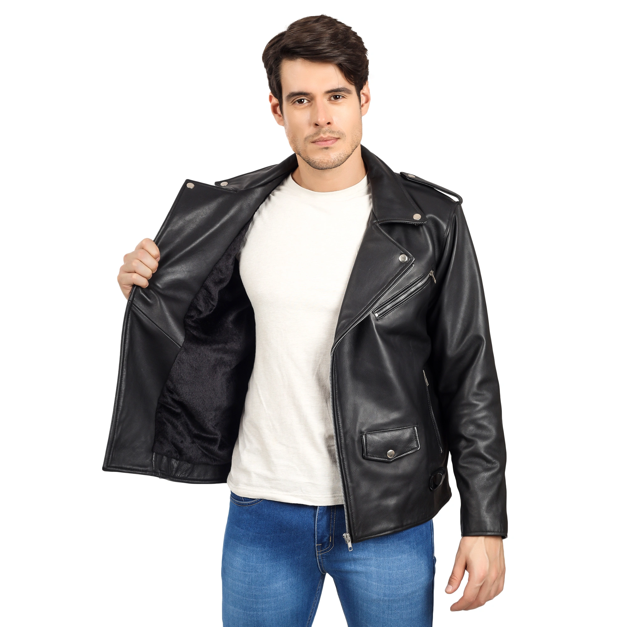 CHARMSHILP -  Biker Leather Jacket | Genuine Leather Jacket for Men-S-3