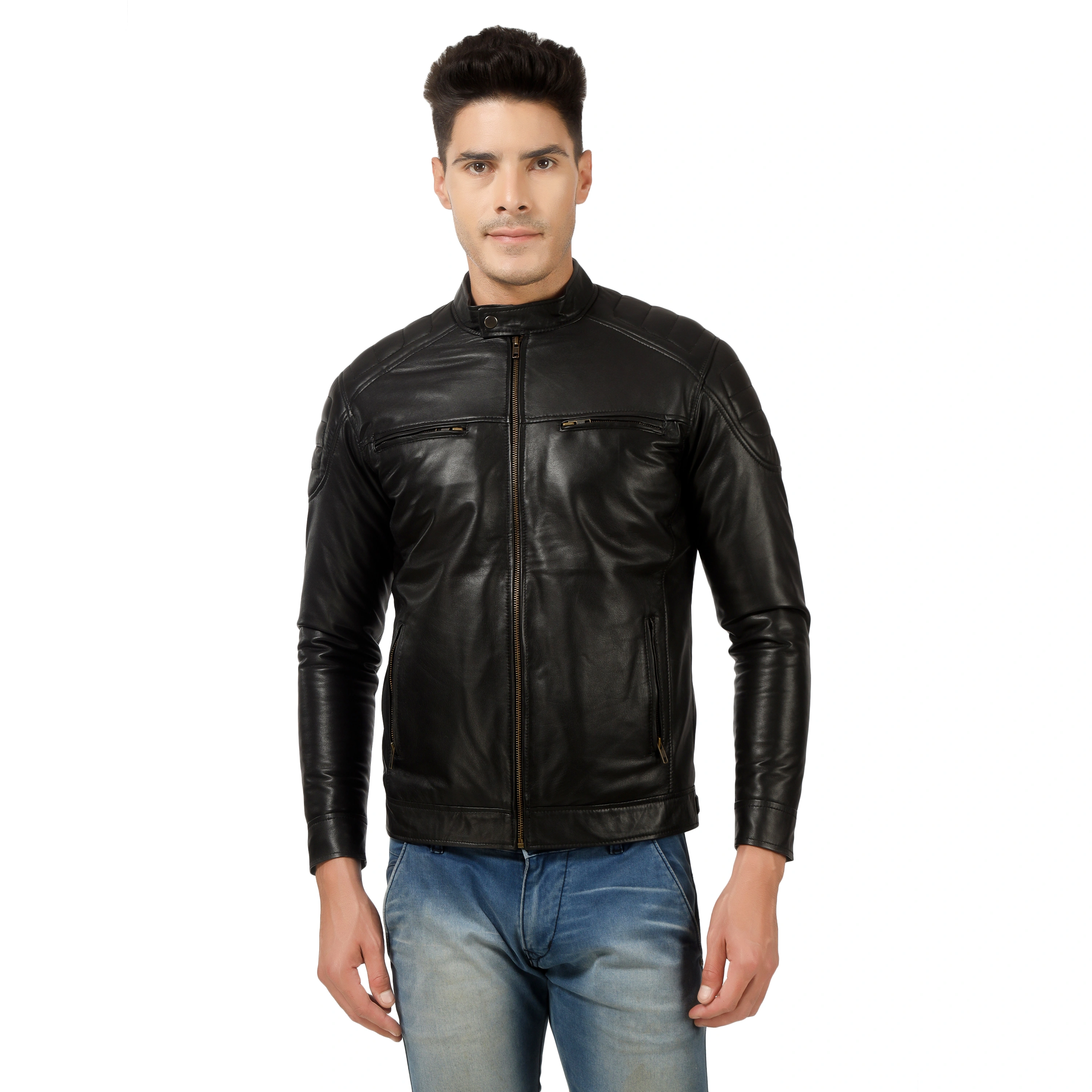 CHARMSHILP - | Men's Racer Genuine Leather Jacket for Men-11549172