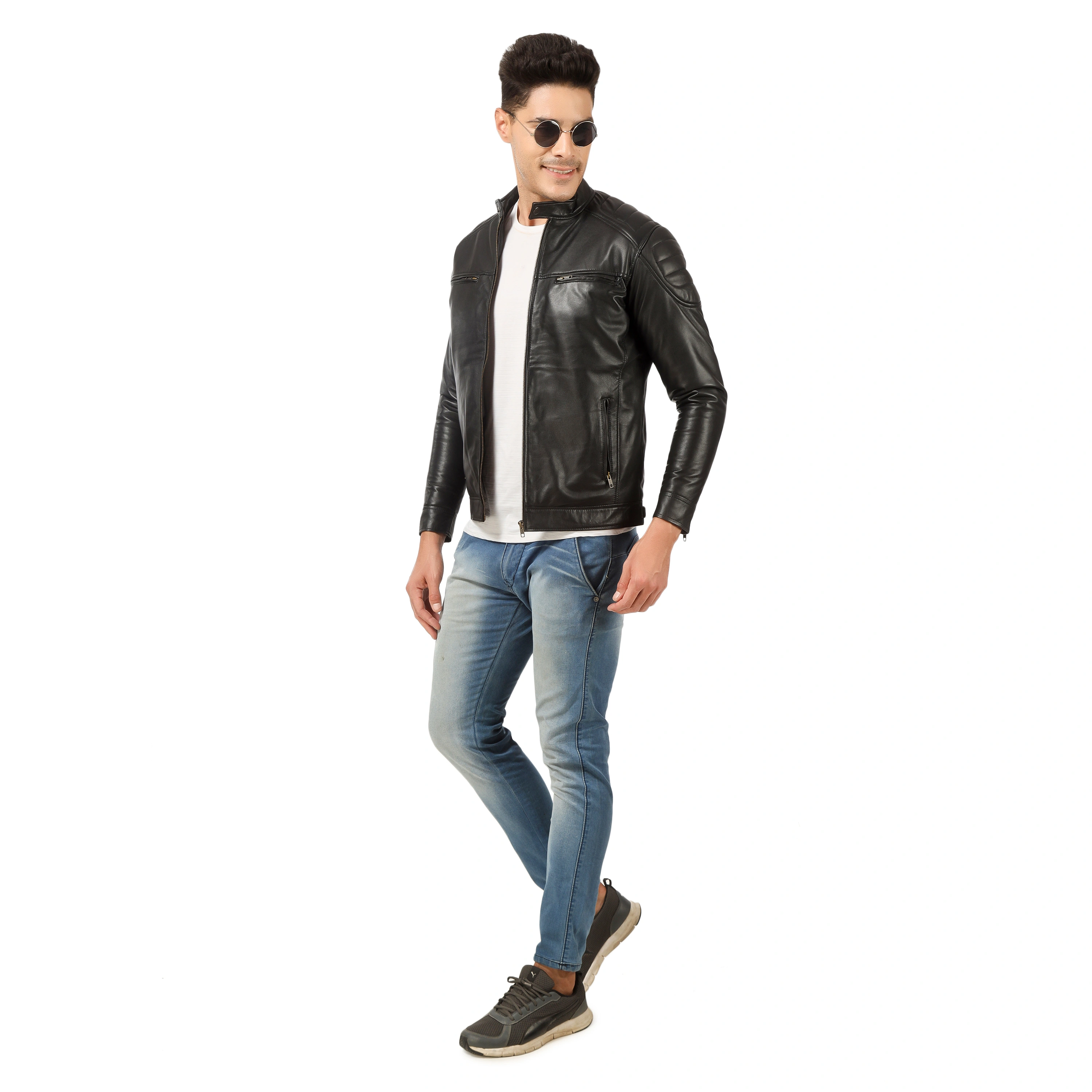 CHARMSHILP - | Men's Racer Genuine Leather Jacket for Men-S-4