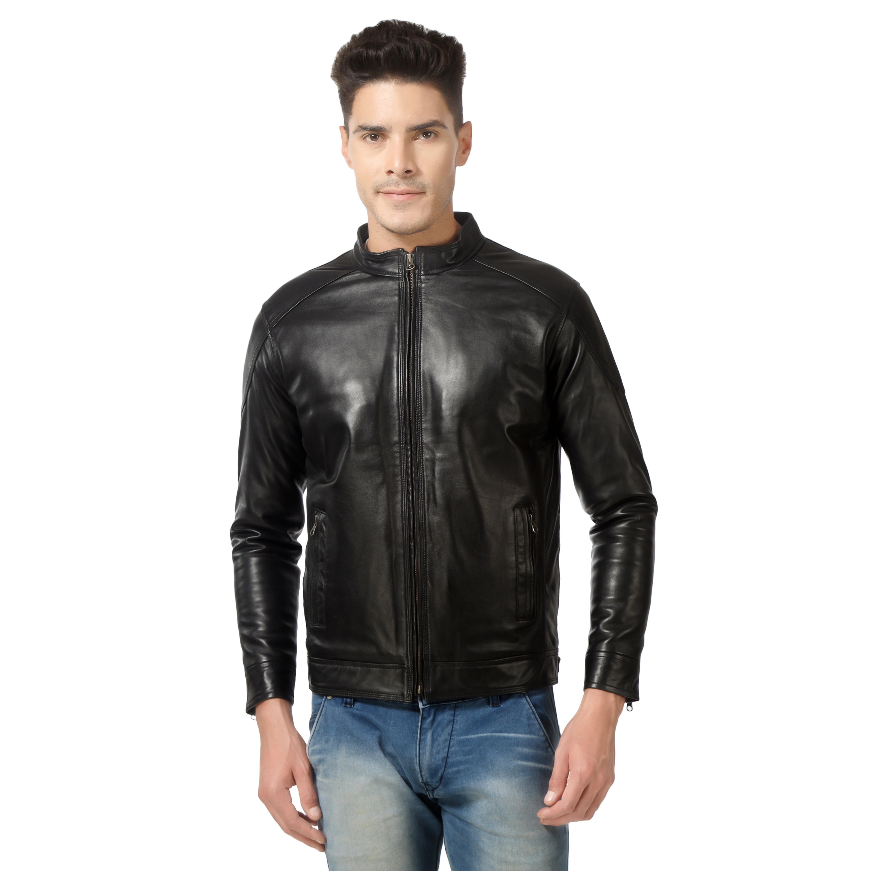 CHARMSHILP - Crosstown Bomber Lambskin Leather Jacket-M-4