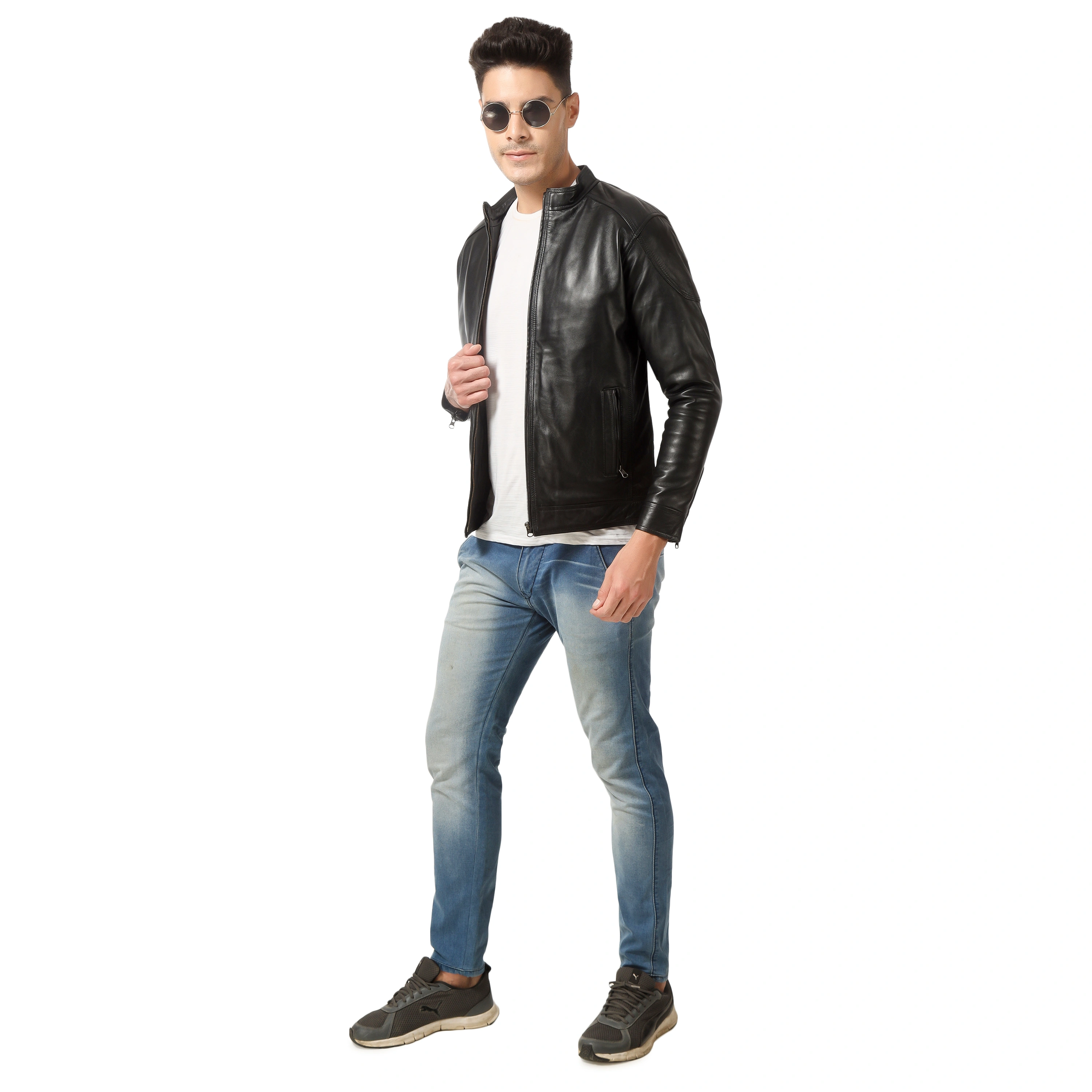 CHARMSHILP - Crosstown Bomber Lambskin Leather Jacket-M-3