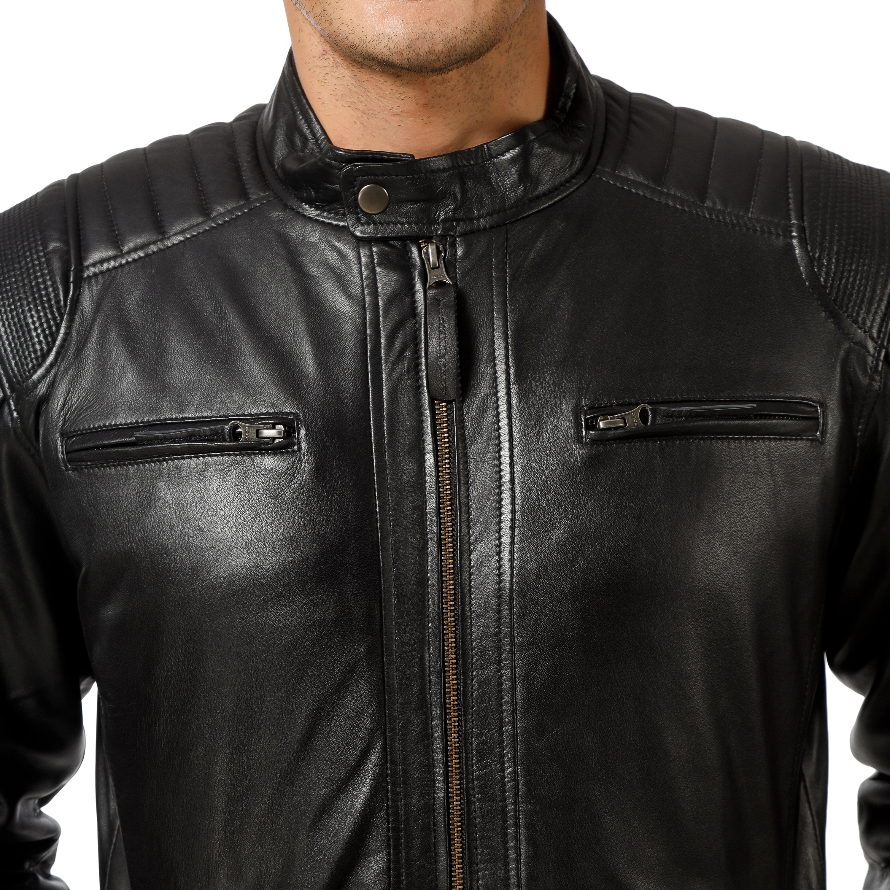 CHARMSHILP🏇🏇 - | Men's Shoulder padded Leather Jacket-M-3