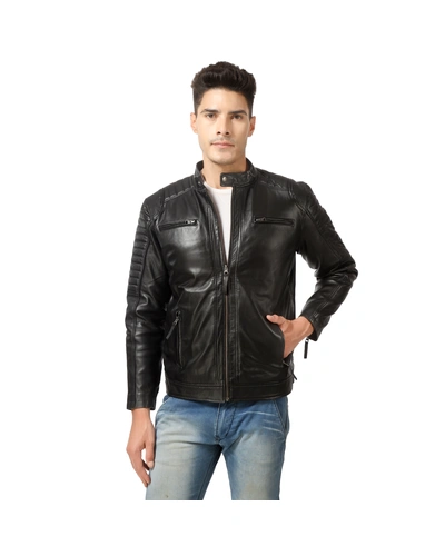 CHARMSHILP🏇🏇 - | Men's Shoulder padded Leather Jacket-XXL-5