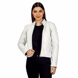 charmshilp🏇🏇 - teresa jacket | genuine leather jacket for women "white".