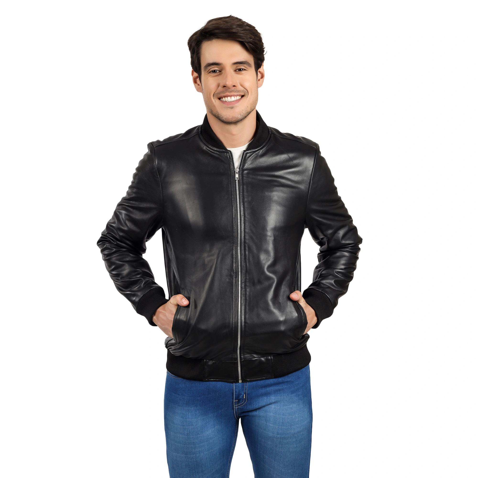 CHARMSHILP🏇🏇 - | Men's Elegant Bomber Leather Jacket..-11572610