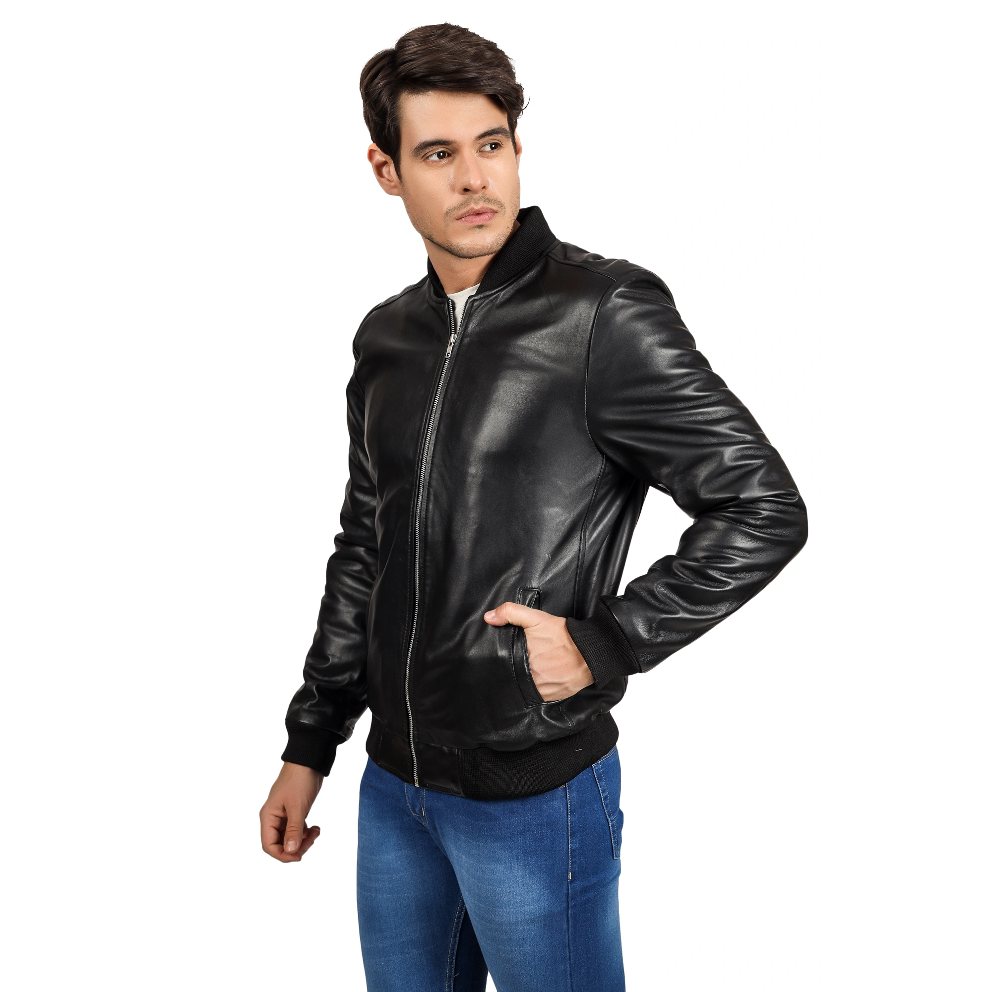 CHARMSHILP🏇🏇 - | Men's Elegant Bomber Leather Jacket..-XS-2