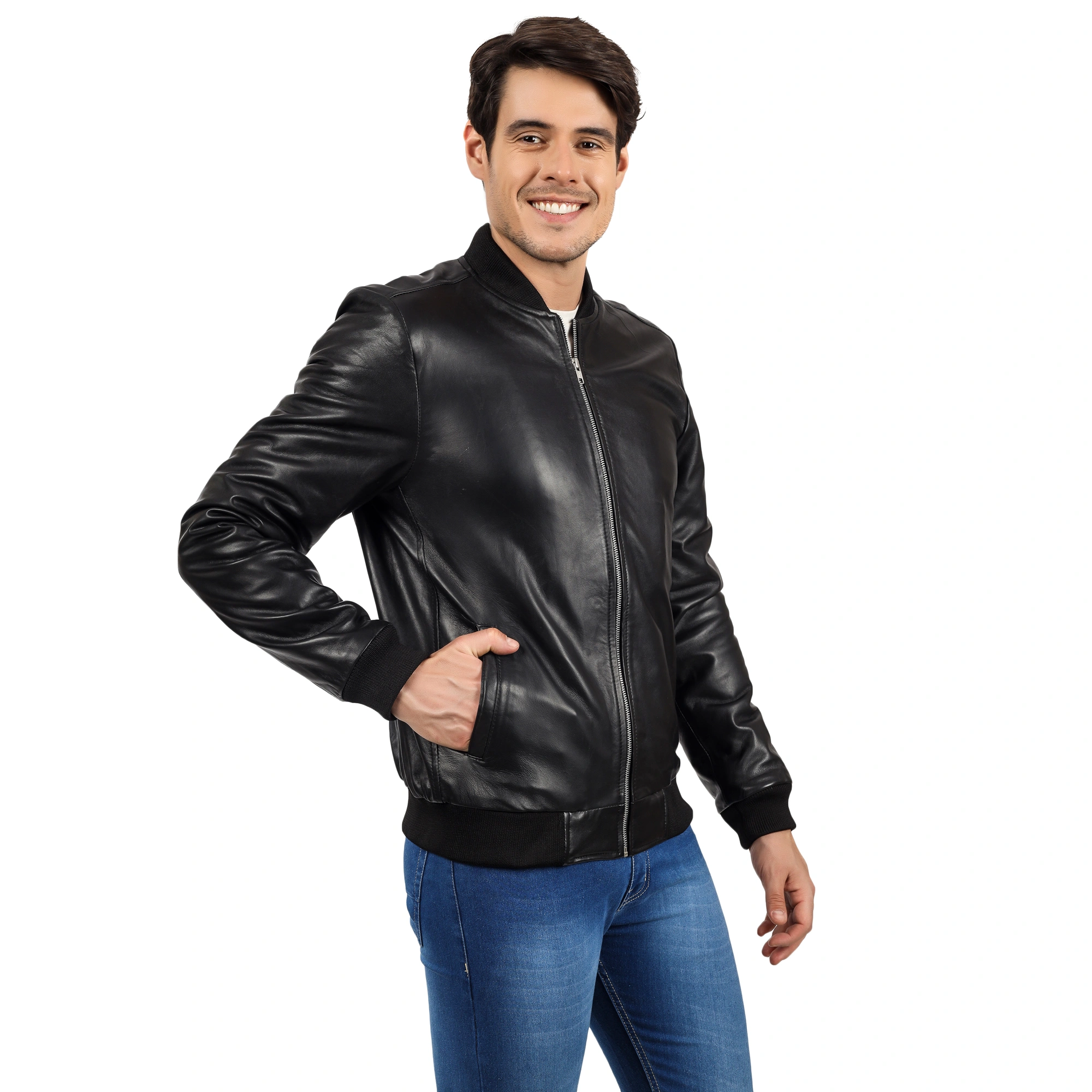 CHARMSHILP🏇🏇 - | Men's Elegant Bomber Leather Jacket..-XS-1