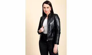 Black full sleeve Solid Women's jacket - full size body pattern -| Charmshilp