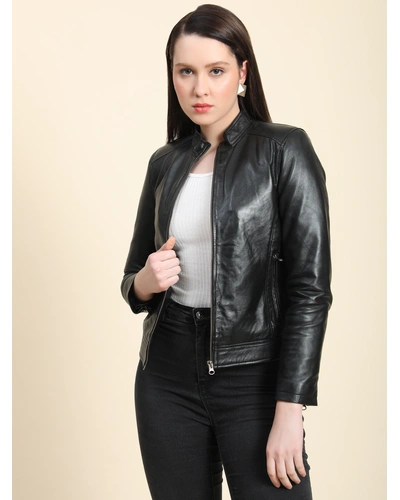 Black full sleeve Solid Women's jacket - full size body pattern -| Charmshilp-L-4