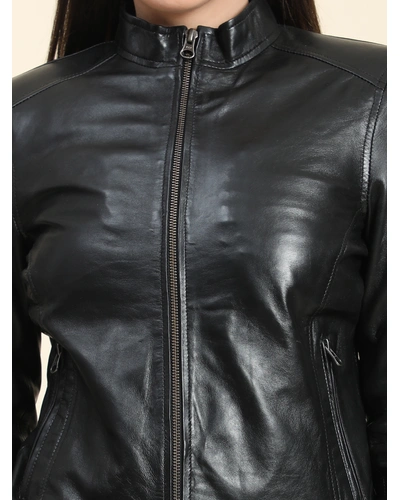 Black full sleeve Solid Women's jacket - full size body pattern -| Charmshilp-XL-5
