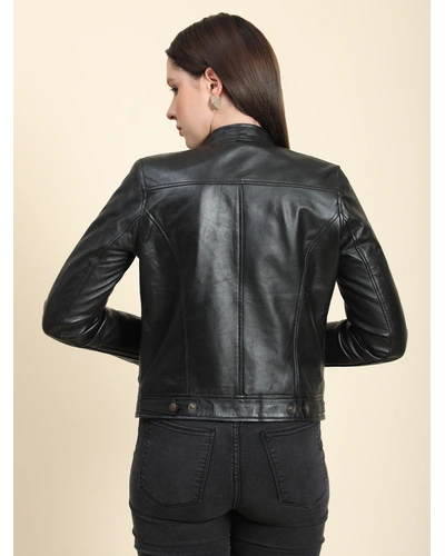 Black full sleeve Solid Women's jacket - full size body pattern -| Charmshilp-XL-8