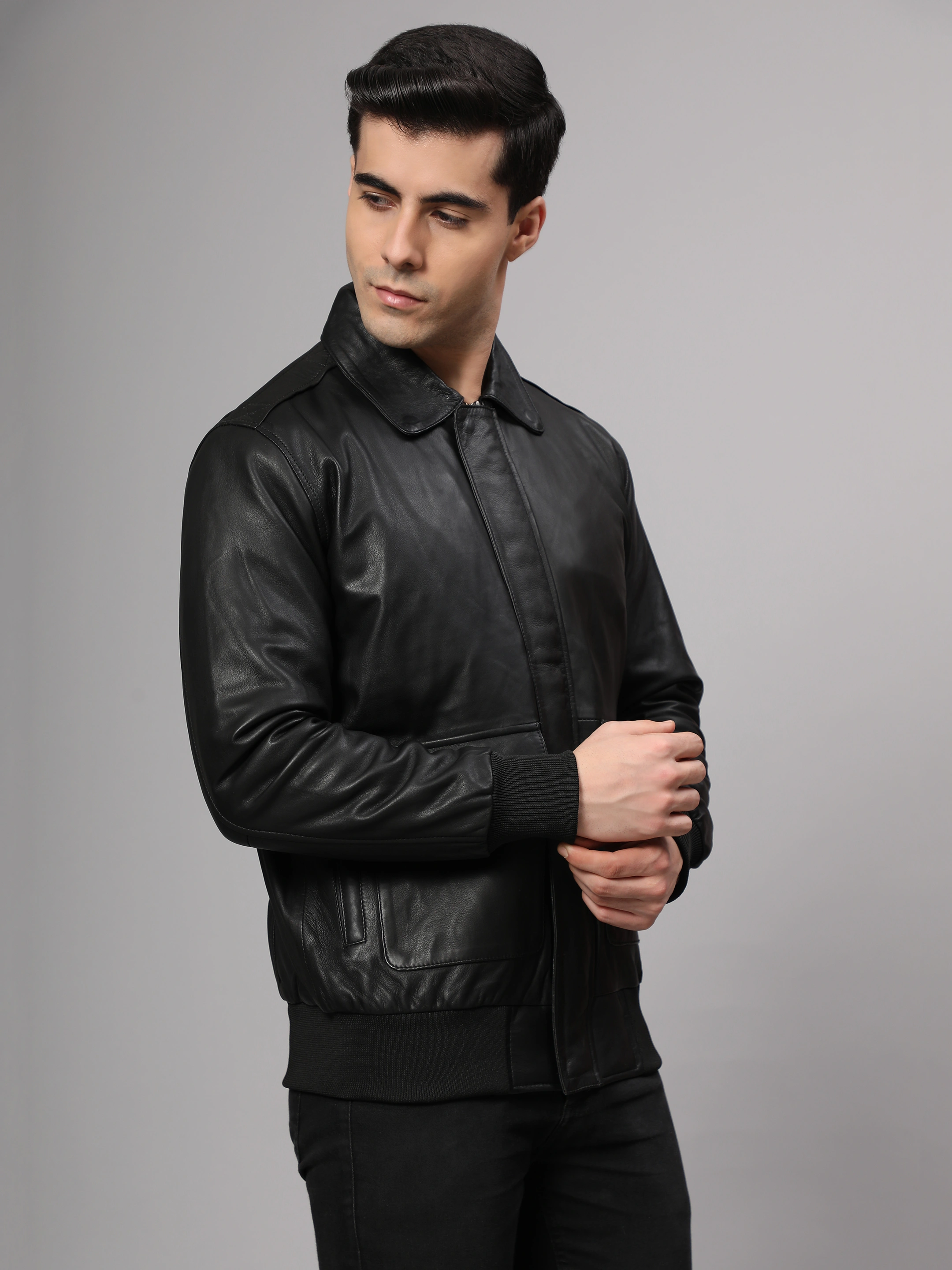 Theory Varsity Jacket In Leather Genuine Leather -| CHARMSHILP-11685314