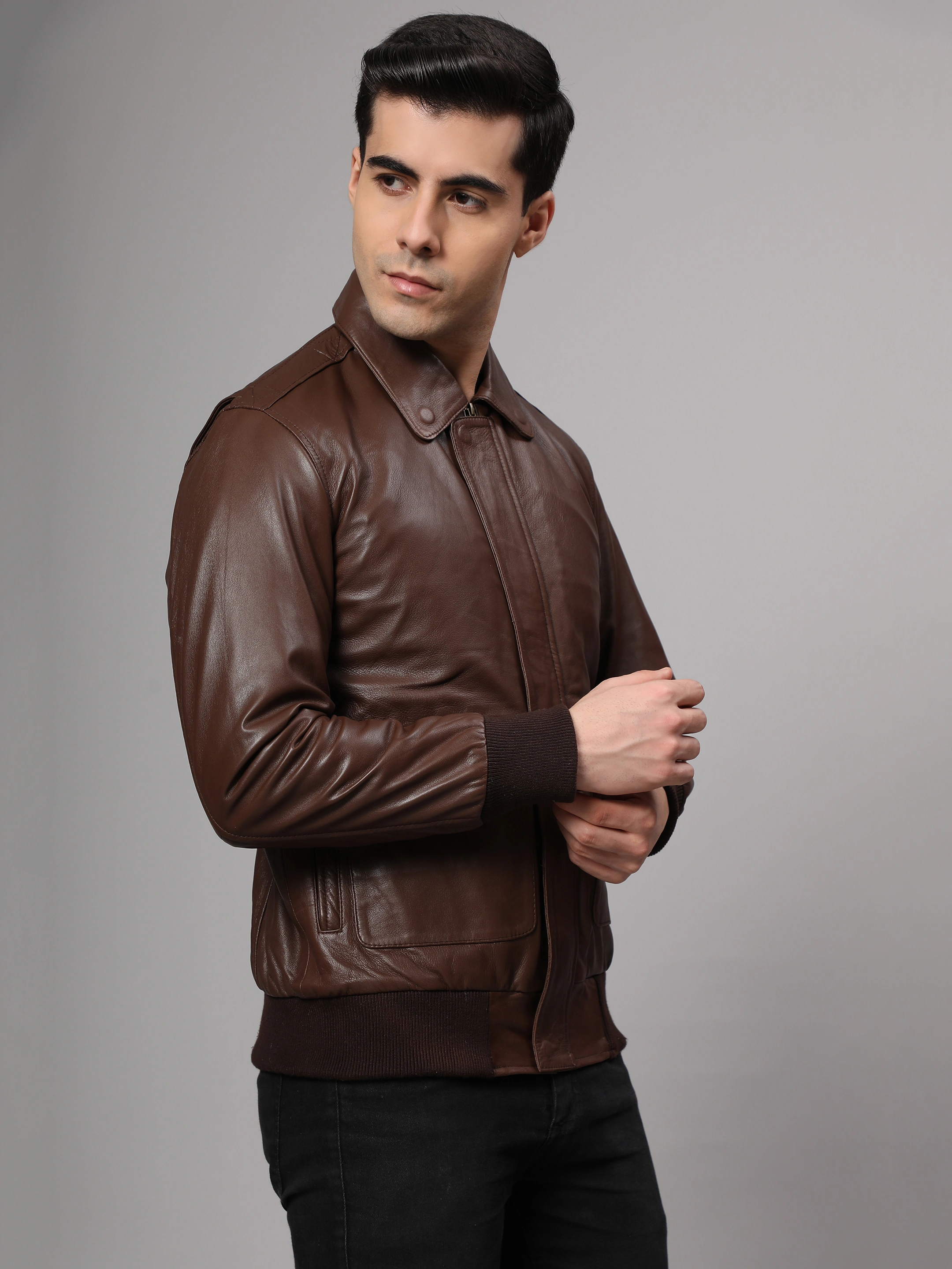 Theory Varsity Jacket In Leather Genuine Leather -| CHARMSHILP-11685312