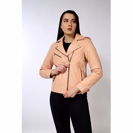 biker in pink color | genuine leather jackets for women's