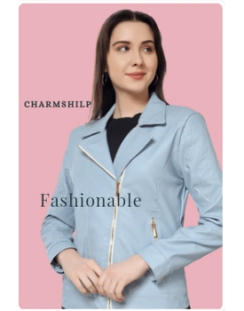 CHARMSHILP - Women's Biker Jacket In Genuine Faux Leather of Multicolo