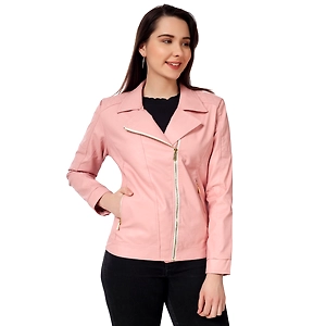 CHARMSHILP - Women's Biker Jacket In Genuine Faux Leather of Multicolo
