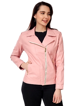 CHARMSHILP - Women's Biker Jacket In Genuine Faux Leather of Multicolo