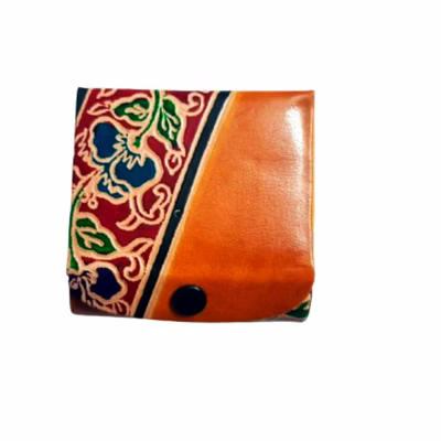 pure leather lipstick case box holder with mirror for 3 lipsticks code 1156