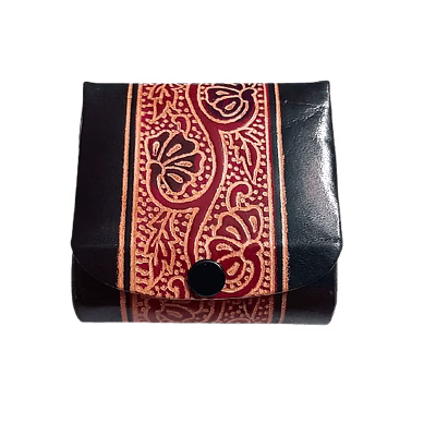 pure leather lipstick case box holder with mirror for 3 lipsticks code 1154